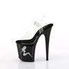 Pleaser - FLAMINGO808NLTG Sandale à bride à la cheville, Pole dance chaussures - Noir/Transparent Product image